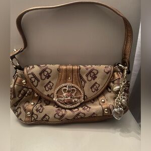 Kathy Van Zeeland brown/bronze fabric handbag